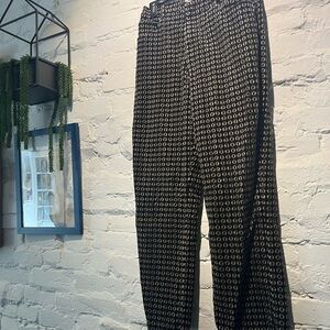 Patterned Black Straight Leg Jeans